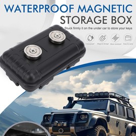 VOBOR Outdoor Key Hideout, Waterproof Magnetic Key Magnetic Box, 12 x 7 x 4 cm, for Vehicles, Outdoor, Travel, Hiding Keys, Black