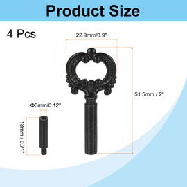 QUARKZMAN 4 Pieces Lamp Knob On/Off Lamp Switch Replacement Brass Light Switch Knob Lamp Switch Extension 51.5mm Length for Lamp Holder, Black