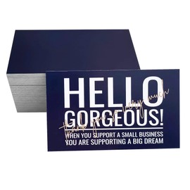 RXBC2011 Hello Gorgeous Thank You so Very Much Cards Thank You for The Support Cards Package Insert for Online Business Pack of 100 Navy
