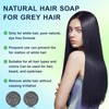 YANINEE 2 x anti-grey bar, natural darkening soap, natural bamboo