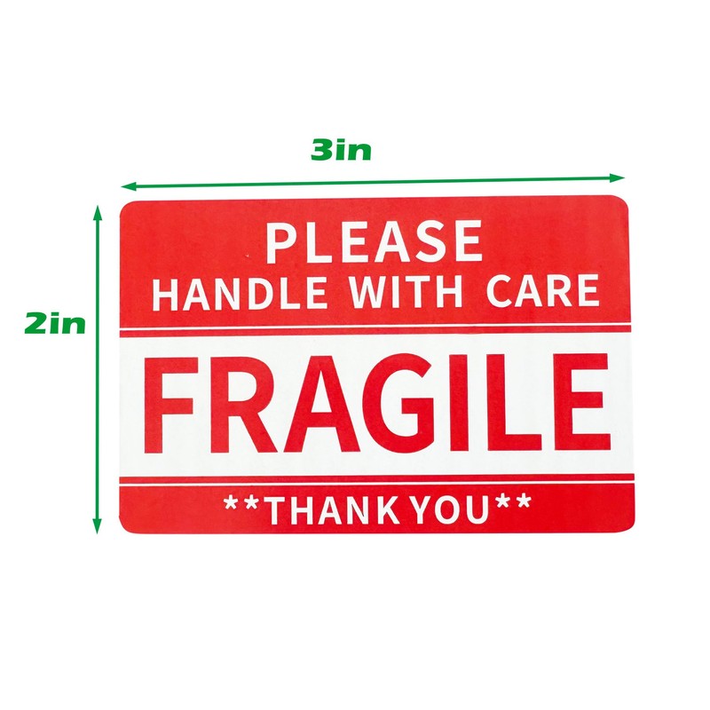 Fragile Stickers for Shipping,3in x 2in Ffragile Stickers for Moving,500Pcs/Roll