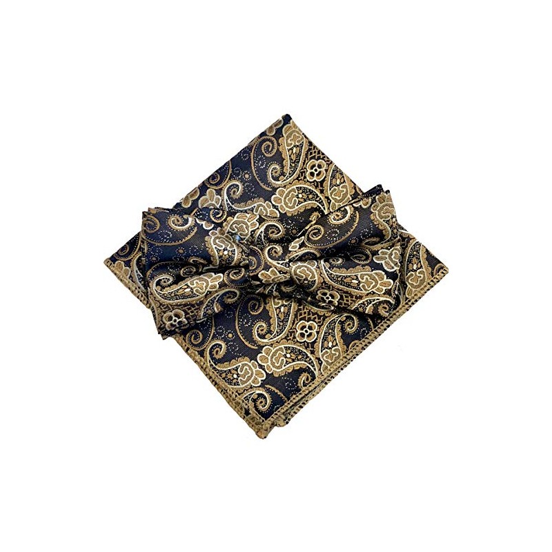 Champagne Gold Paisley [Bow Tie & Pocket Square] Set of