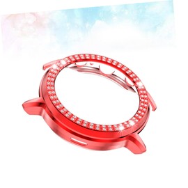 GRIRIW Rhinestone Watch Protective Case for Gen The Hr Elegant Double Row Design Lightweight Watch Frame Easy Installation Against Scratches and Dirt Red