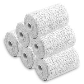DAWRIS Plaster Paris Bandage, 6 Rolls Skin Friendly Plaster Cast Bandages, White Wrap Plaster Cloth Bandages, Gauze Bandage Rolls for Art Crafts Modelling Moulds 7.5cm x 2.7 M