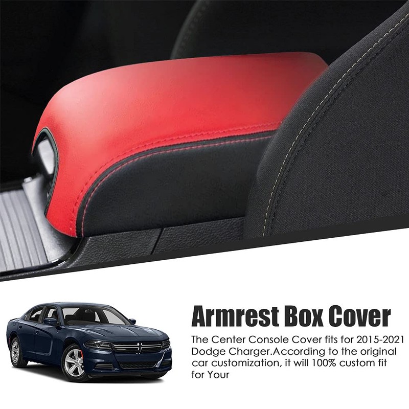 sportuli Center Console Cover Anti-Scratch Leather Armrest Cover Replace for
