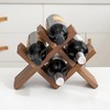 OAKERLAND Walnut Wood Wine Storage Rack Countertop, 4 Bottle Wine