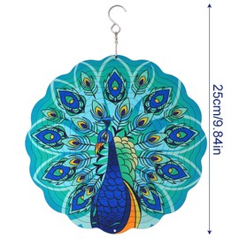Wind Spinners, Peacock Garden Ornaments Outdoor Metal Wind Spinners, Stainless Steel Hanging Garden Decorations, Gardening for Indoor and Outdoor Use Locate Kinetic Yard Art for Mom, Friends
