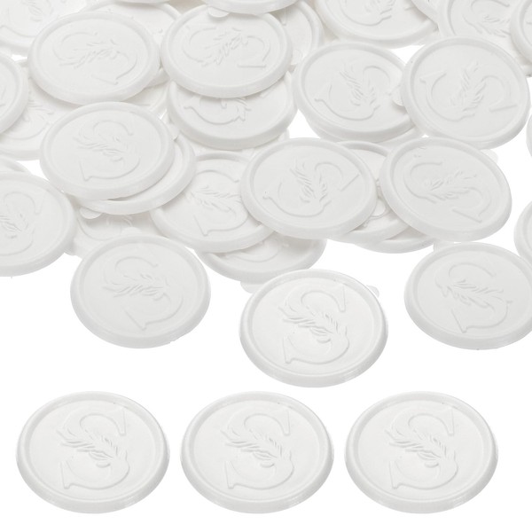 PATIKIL Wax Seal Stickers White Color, 50pcs Envelope Sealing Adhesive