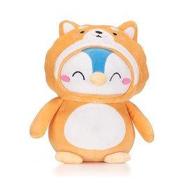 Kawaii Kuties 9.5” / 23cm Blue Penguin in Shibu Inu Dog Costume Soft Plush Toy