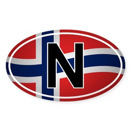 CafePress Norwegian Oval Car Sticker Flag Design Oval Car Bumper Sticker