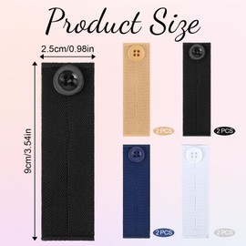 8 PCS Elastic Waist Extenders for Pants, Adjustable Jeans Waist Button Extender Waistband for Women Men No Sewing Instant Waistband Extension - 4 Colors