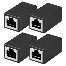 yimeizhiguang RJ45 Coupler,F-F Ethernet Extension Adapter for Cat7/Cat6/Cat5e /Cat5 Cables - 10Gbps High-Speed Secure Locking Connector,Plug & Play LAN Network Joiner (4 Pack) with Thunder Protection