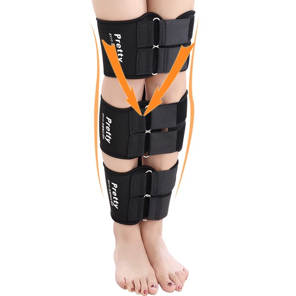 JANMISI O/X - Cinturón de corrección tipo pierna, cinturón de corrección de postura ajustable para piernas, paquete 3 en 1, cinturón de corrección de rodilla para adultos (XL, negro)