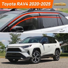 in-Channel Window Visors Rain Guards FIT Toyota RAV4 2020-2025 (2020-2025) – 4-Piece in-Channel Dark-Smoke Polycarbonate Vent Deflectors