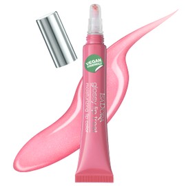 IsaDora Glossy Lip Treat Lip Gloss - Nourishing Lip Gloss for Full Lips - Stimulates Collagen Formation - Unique Shine without Sticking - Vegan with Shea Butter - Pink Pearl
