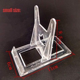 1 x Clear Plastic Easel or Stand Plate Holder Adjustable for Pictures or Other Items for Weddings Decorations Birthdays Tables Large