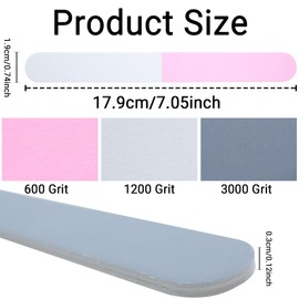 Professional 3 Sided Nail Files, 600/1200/3000 Grit Nail Buffer Block Manicure Sanding Blocks for Natural Acrylic Nails, Emery Board Fingernail File Toenail Grinding Files Pet Grooming Tool (25Pcs)