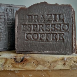 Brazilian Espresso Scrub Soap with Coffee Butter and Vanilla Handcrafted Soap