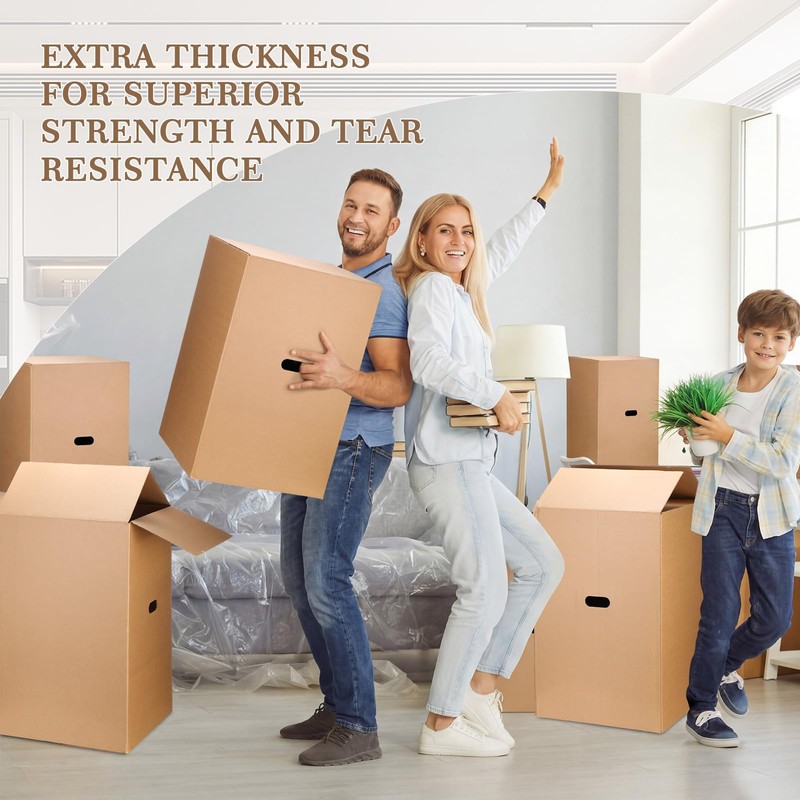 Fullhawl 6 Pack Large Moving Boxes with Handles 18 x