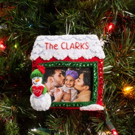 Bucilla Felt Applique Ornament Kit, Our Holiday Home Felt Applique Ornament Making Kit, Perfect for DIY Arts and Crafts, 89570E