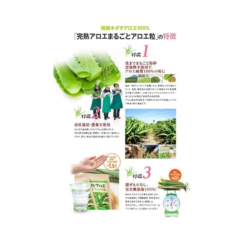 完熟アロエ まるごとアロエ粒 120粒 kanapyギフトセット付