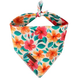 Unique style paws Dog Bandanas, Triangle Flower Pet Scarf for Boy and Girl, Premium Durable Fabric, Colorful Flower Dog Kerchief for Medium and Large Dogs (Small)