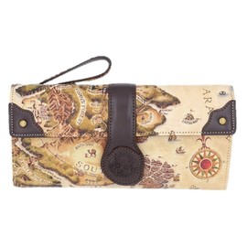 Wachifudo Dayan Genuine Leather Old Map Long Wallet