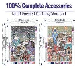 YALKIN Diamond Painting Kits for Adults, 2 Packs Diamond Art Kits Full Drill 5D Diamond Painting Kit for Adults Beginners, DIY Crystal Picture Art for Home Wall Decor,12X16in