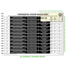 Confidential Visitor Sign-In Book with Car Registration – GDPR Compliant A4 Carbonless Duplicate Logbook - Pack of 1