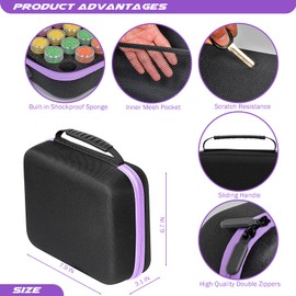 MoeeBtee Diamond Painting Storage Containers, 30 Slots Diamond Painting Accessories with Tools for Diamond Art Organizer Craft Jewelry Beads Storage Case - Purple