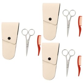 Gatuida 3sets Stainless Steel Beard Scissors and Comb for Grooming and Beard Trimmer Kit for Home and Outdoor Use