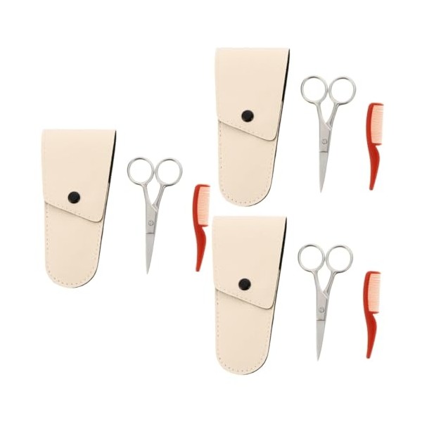 Gatuida 3sets Stainless Steel Beard Scissors and Comb for Grooming