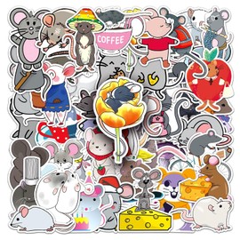 50 Pcs Cartoon Rats Vinyl Stickers,Mouse Graffiti Stickers,Vinyl Waterproof Sticker for Kids Teens Girls,for Phone Laptop Bottles Skateboard Computer Phone Luggage Guitar Gifts Sticker