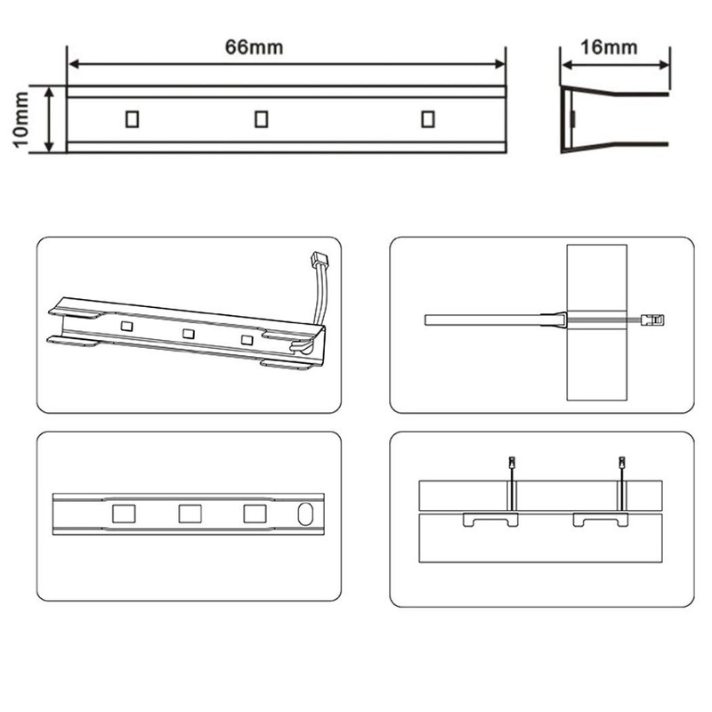 AIBOO LED Glass Shelf Lighting Kit for Glass Edge Back