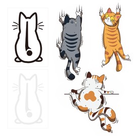 Funny Climbing Cats Car Sticker - Waterproof Cartoon Animal Cat Sticker for Car, Windscreen Wiper, Cute PVC Cat Sticker
