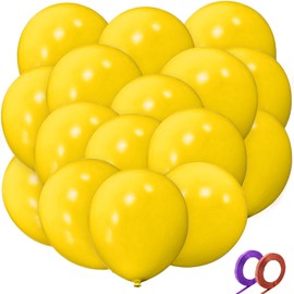 32Pcs Yellow Big Balloons 18 Inch, Round Large Latex Party Balloons for Birthday Wedding Decorations. (yellow)