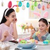 48 Stück Ostereier zum Aufhängen,Ostereier Plastik,Easter Eggs,Osterdeko für Draußen,Plastikeier Bunt(6