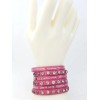 Unbranded Inspirational Good Words Bracelet in Hot Pink Leather