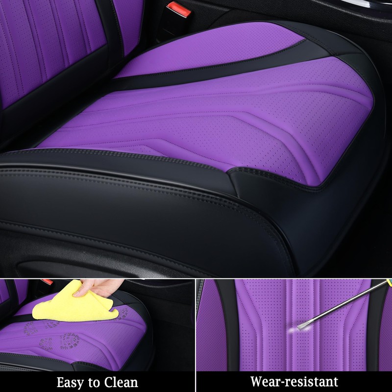 FLORICH Seat Covers for Cars, Waterproof Front Seat Covers, Purple
