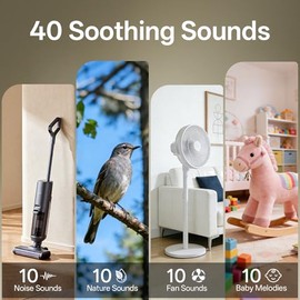 Hotmoon Sound Machine for Sleep, Cocoon 2 White Noise Sound Machine with 40 Relaxing Sounds, Dual-Speaker & Timer, 8 Night Light, Pink Brown Green Noi