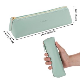 Fyore, Small, Luxury Leather Pencil Case, Triangle Design, For School, University, Make Up