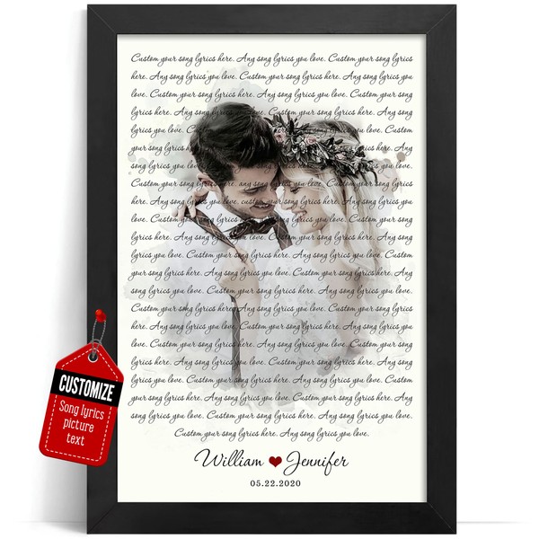 VICILO Customized Song Lyrics Canvas Poster - First Wedding Anniversary