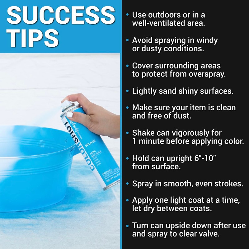 COLORSHOT Satin Spray Paint Splash (Medium Blue) 10 oz. 4