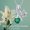 MISTBEE Birth Flower Necklace for Women Sterling Silver May Birth