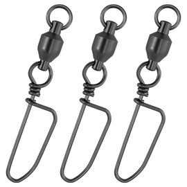 Alwonder 20 Pcs Fishing Swivel and Snap Saltwater Freshwater Ball Bearings Swivels with Coastlock Snaps High Strength Connector 49lb 1.4in