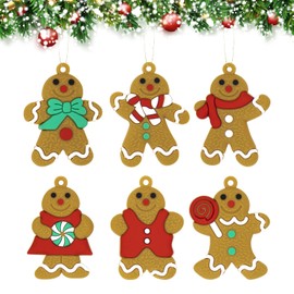 Christmas Tree Decorations Gingerbread Ornaments, Ginger Man Figurine with Strings Hanging Ornaments for Xmas Tree Decorations Holiday Party Indoor Decor Season Birthday Gifts A3JB6