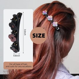 Sparkling Crystal Stone Braided Hair Clips for Women, Thick and Thin Hair Styling Sectioning (A+B+C, 12P)