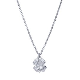 Vanbelle Sterling Silver Jewelry - Rhodium Plated with 925 Stamp - 4 Leaf Clover Pendant Necklace - Elegant Handcrafted for Women - Chain 16" long + 2" extender