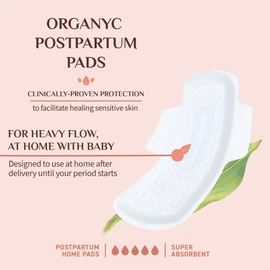 ORGANYC - Postpartum Pads Large Comfortable Medium Flow Day Pads Made with Certified Organic Cotton