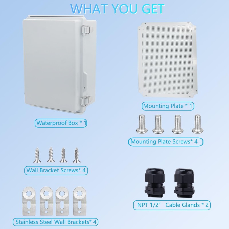 Outdoor Waterproof Box,IP67 ABS Junction Box Electrical Enclosure with Stainless